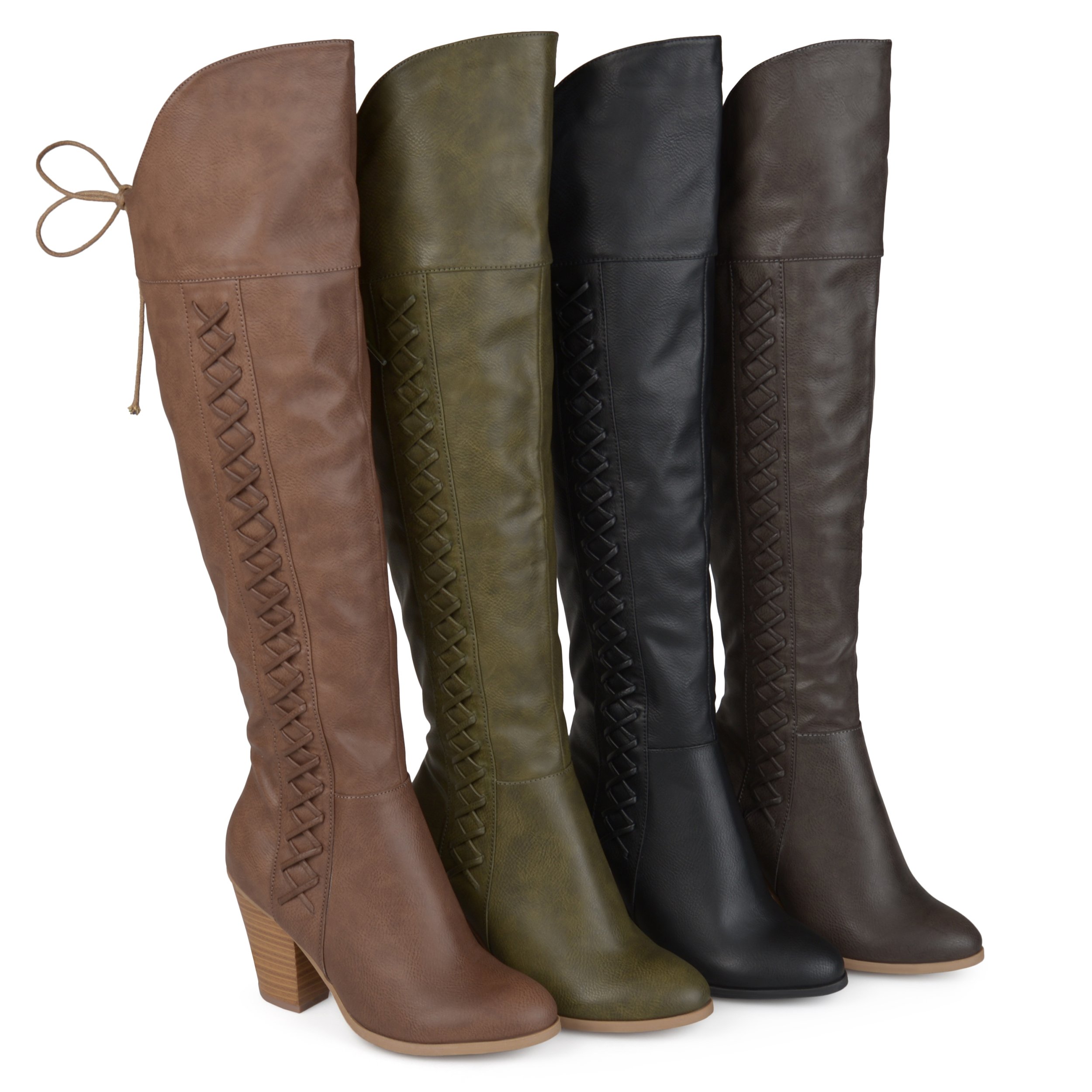 Spritz Faux Leather Wide Calf Boots for Women – Stylish & Comfortable Wide Width Boots for Fall & Winter | Perfect for Office, Casual Wear & Outdoor Activities