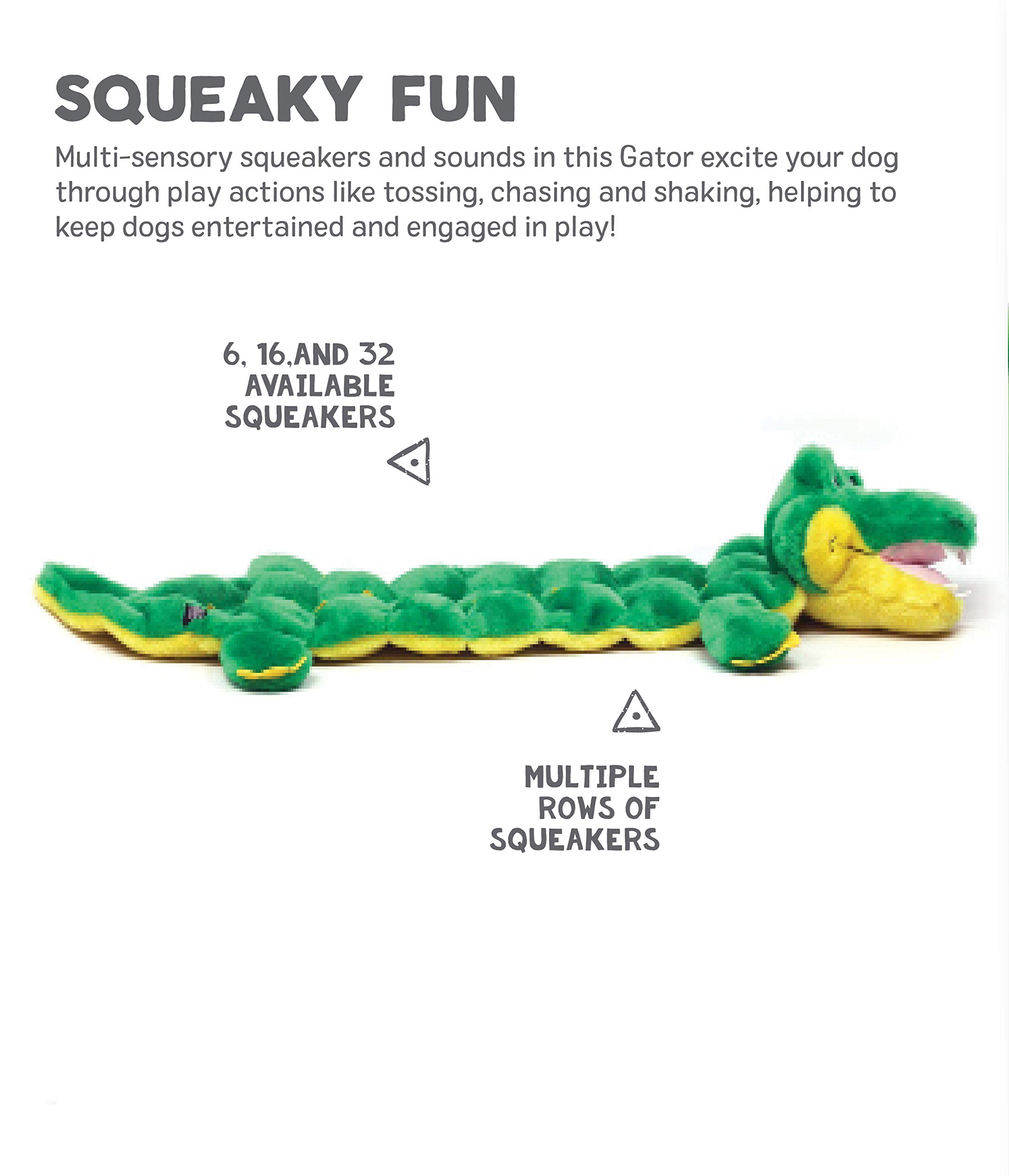 Outward Hound Squeaker Matz Plush Alligator Dog Toy - XXL Large Size for Big Dogs | Interactive Chew Toy for Aggressive Chewers, Outdoor Play & Training Rewards
