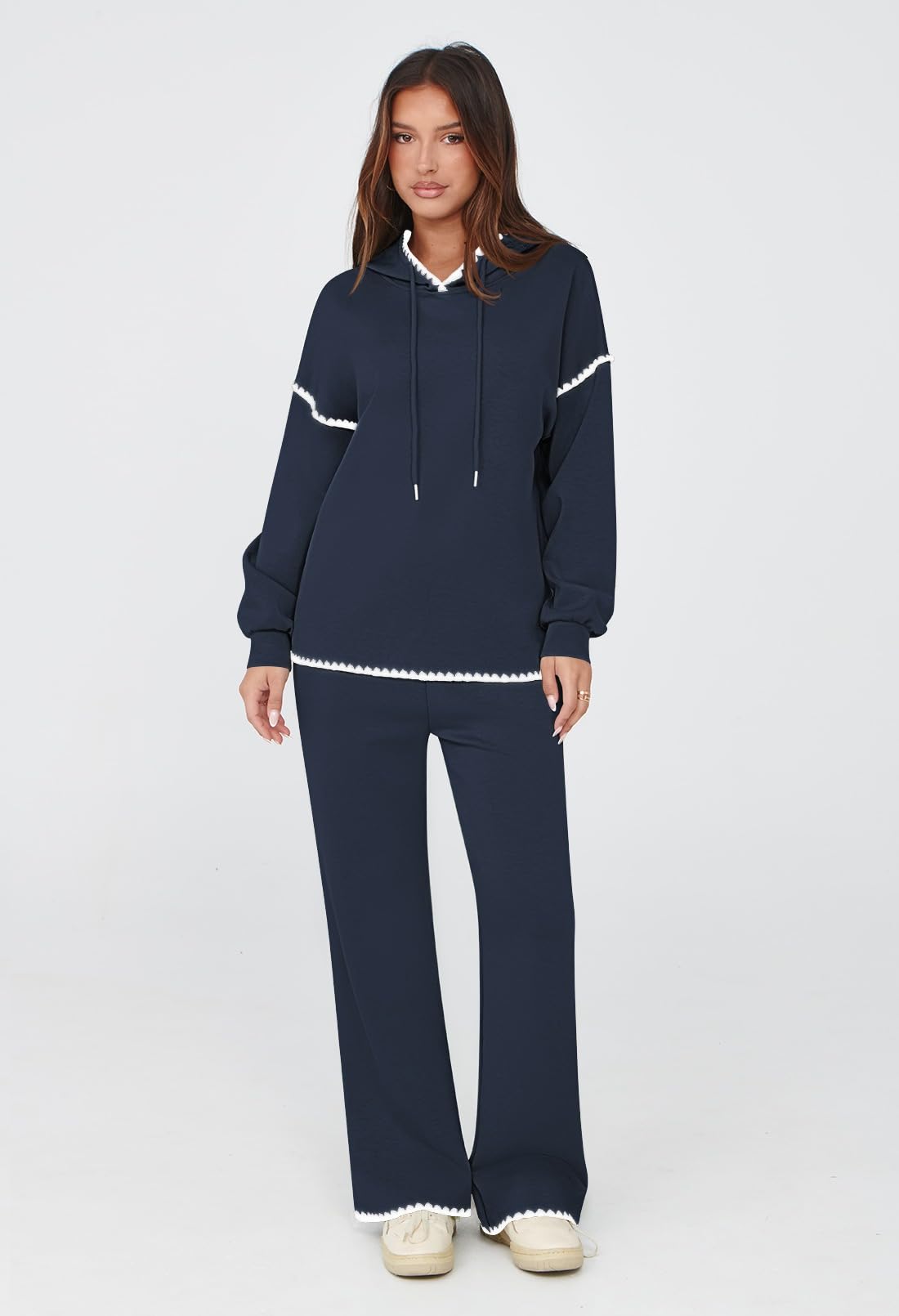 Fixmatti Women's 2-Piece Hoodie & Sweatpants Set - Long Sleeve Pullover Sweatshirt & Jogger Pants Matching Outfit for Casual Wear, Loungewear & Gym