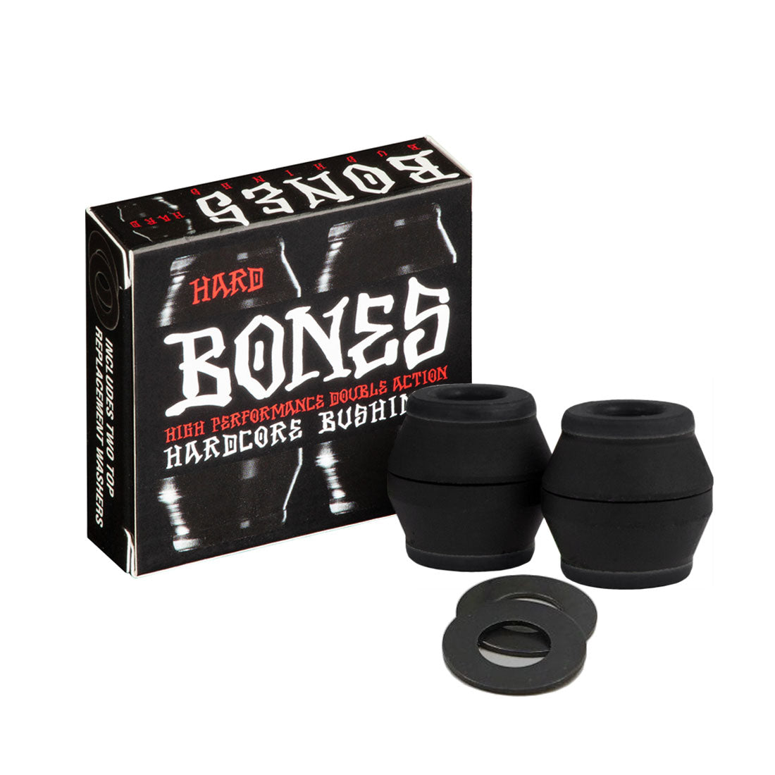 Bones Hardcore Conical Skateboard Bushings 4-Pack - Black | High-Performance Skateboard Truck Bushings for Smooth Turns & Control | Perfect for Street Skating, Park Riding & Cruising
