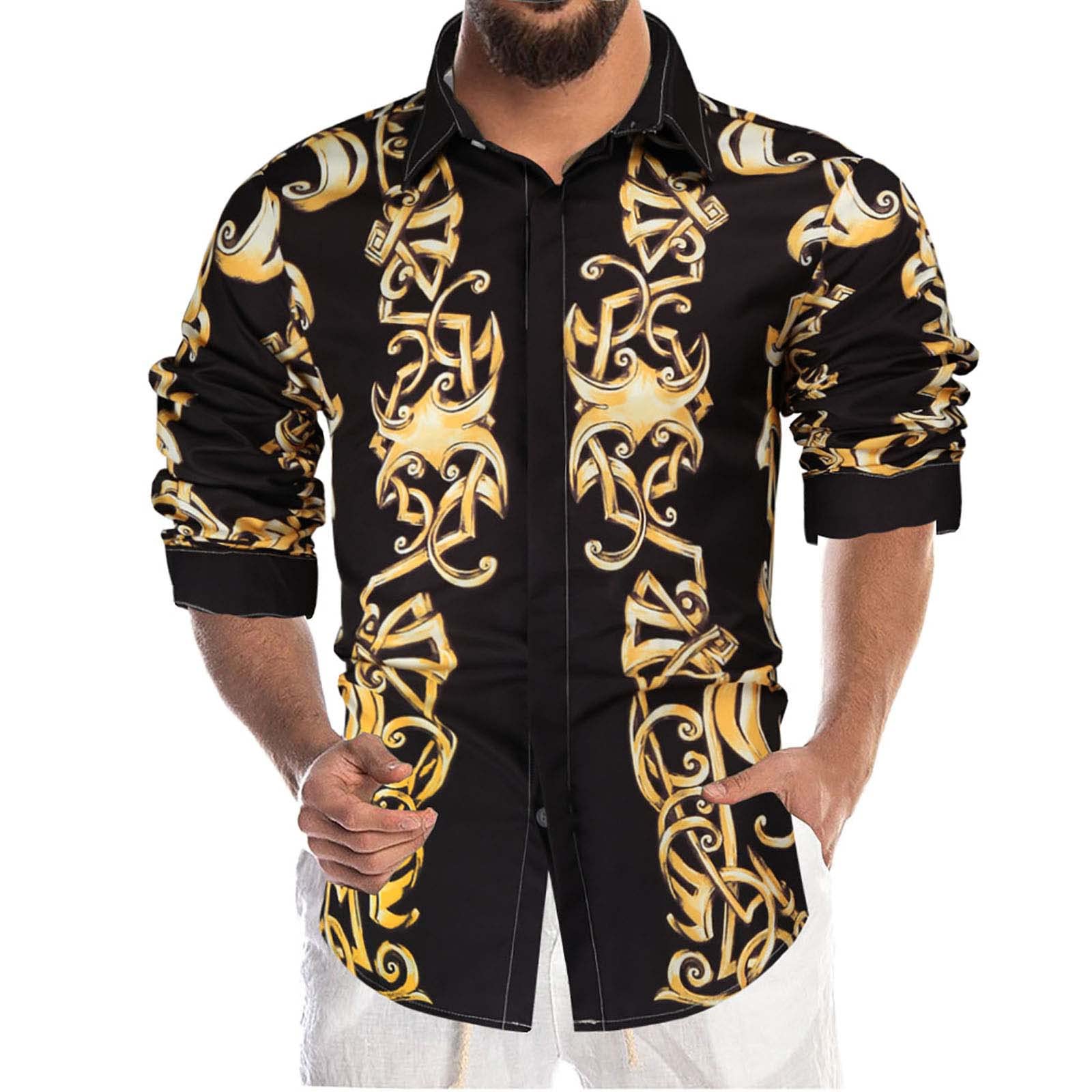 Premium Men's Floral Print Dress Shirts - Stylish Long Sleeve Button Down Casual Shirts with Paisley Design for Office, Party & Date Night Outfits