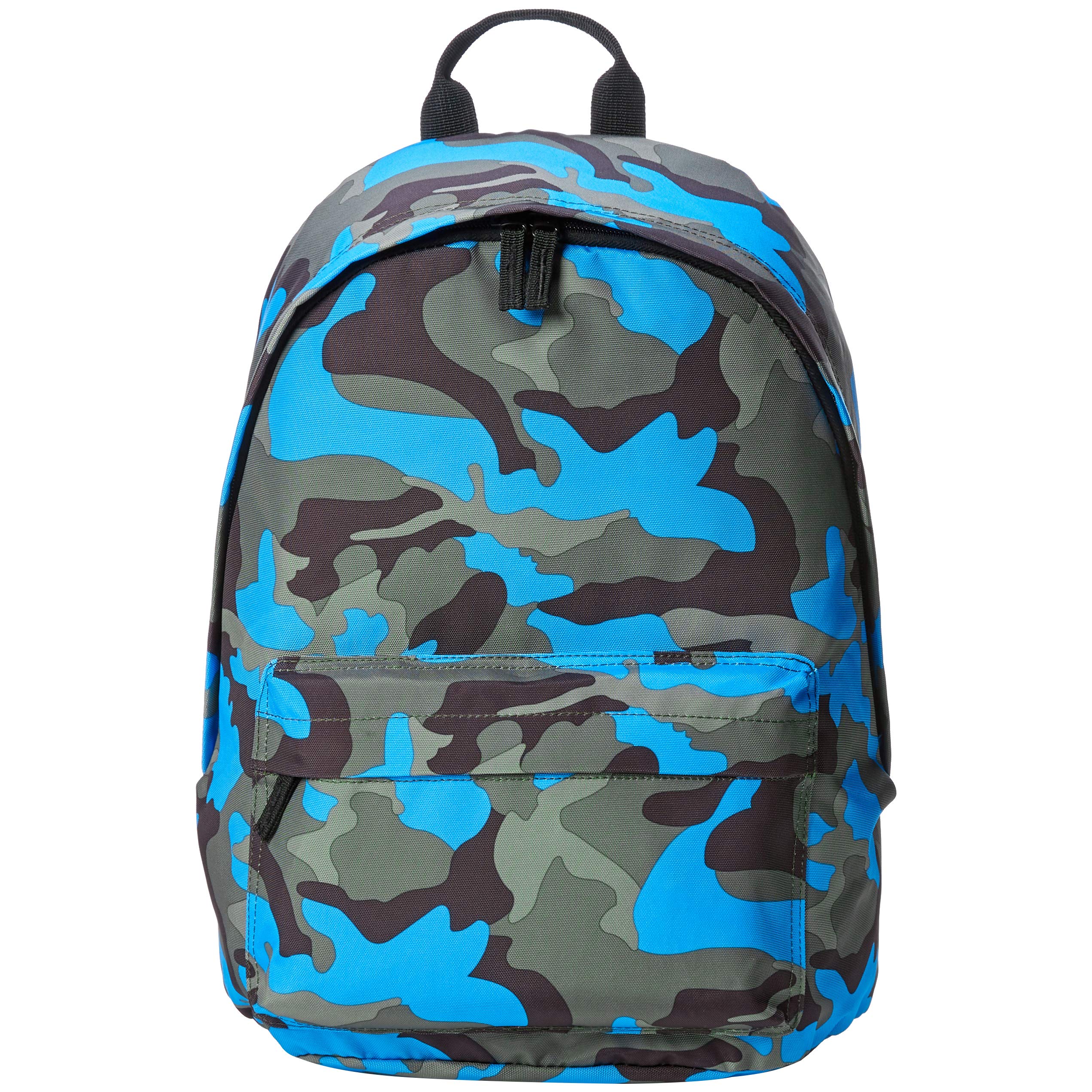 Amazon Basics - Durable Everyday Backpack, Blue Camouflage Design for School, Travel & Outdoor Adventures