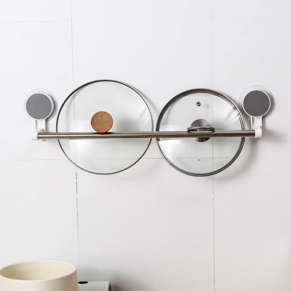TOPBATHY 2-Pack White Suction Cup Wall Mounted Towel Holder - Bathroom & Kitchen Towel Hanger, Hand Towel Ring, Paper Towel Rack for Home, RV, Dorm Organization