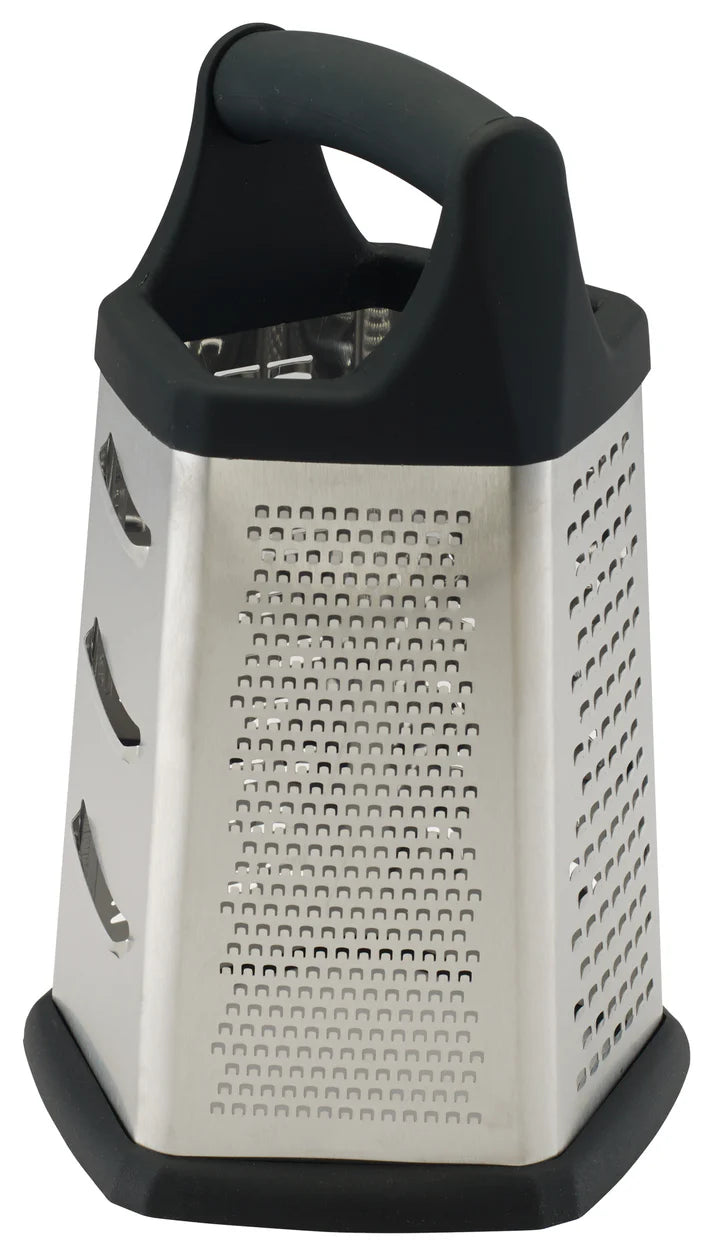 Winco GT-401 5-Sided Stainless Steel Box Grater - Perfect for Shredding, Grating, and Slicing Cheese, Vegetables & More - Ideal for Kitchen, Cooking, and Meal Prep