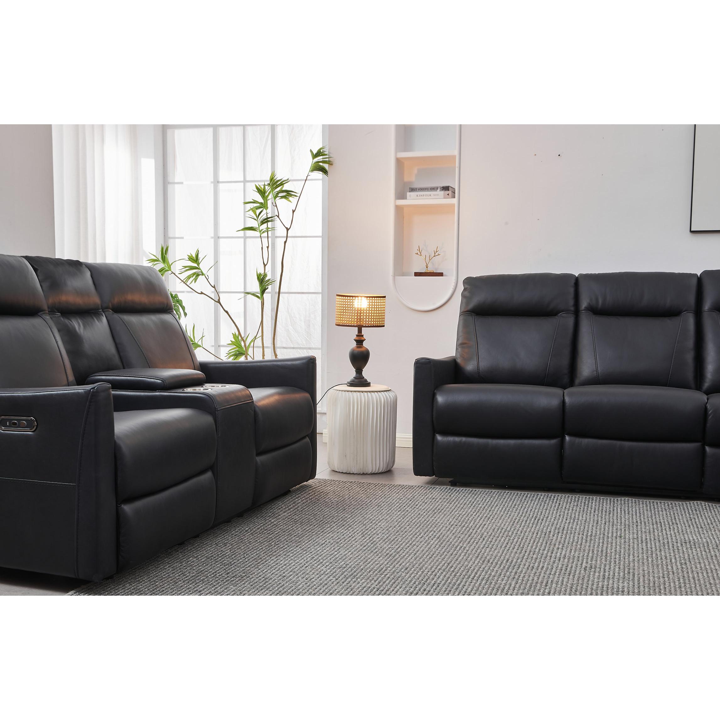 IFDC IF 8005 Power Reclining Leather & Faux Leather Canapé Sofa - Perfect for Living Room, Home Theater & Relaxation
