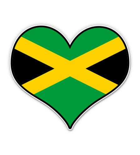 Squiddy Jamaica Heart Flag Vinyl Sticker Decal - 3