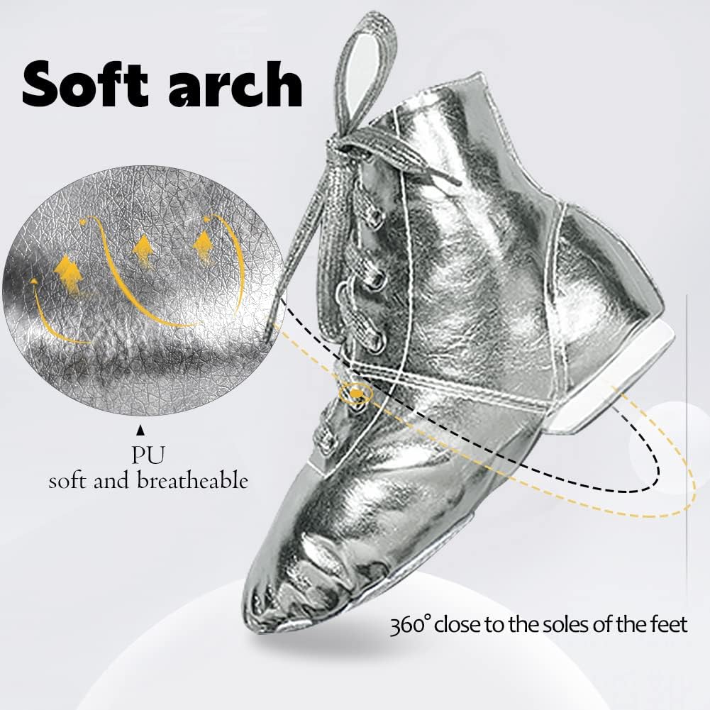 Women's Lace-Up Ankle-Top Jazz Dance Shoes - Modern Dance Boots for Jazz, Ballet, and Contemporary Performances