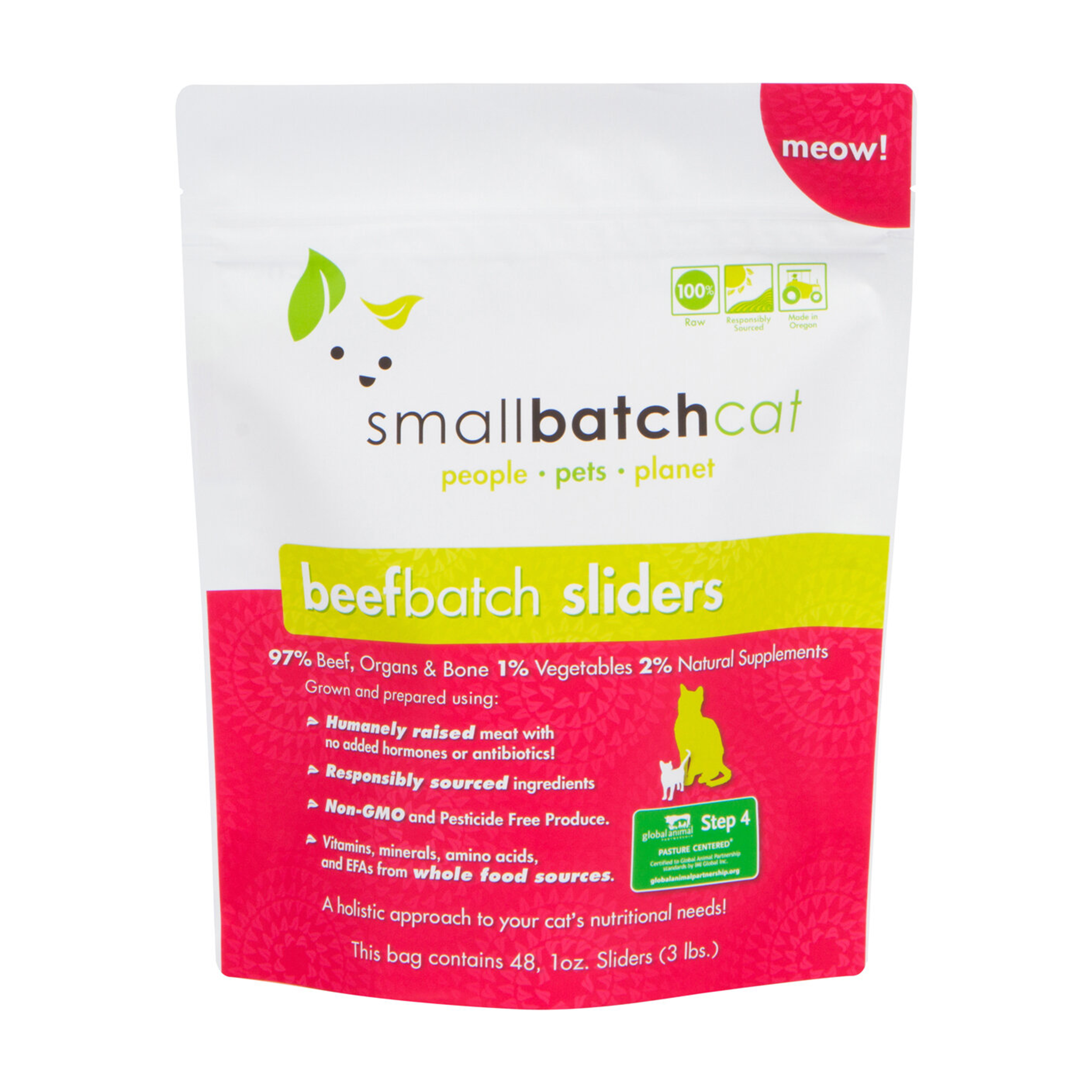 Premium Small Batch Raw Frozen Beef Cat Food - Grain-Free, High Protein Diet for Cats - Perfect for Raw Feeding & Natural Nutrition