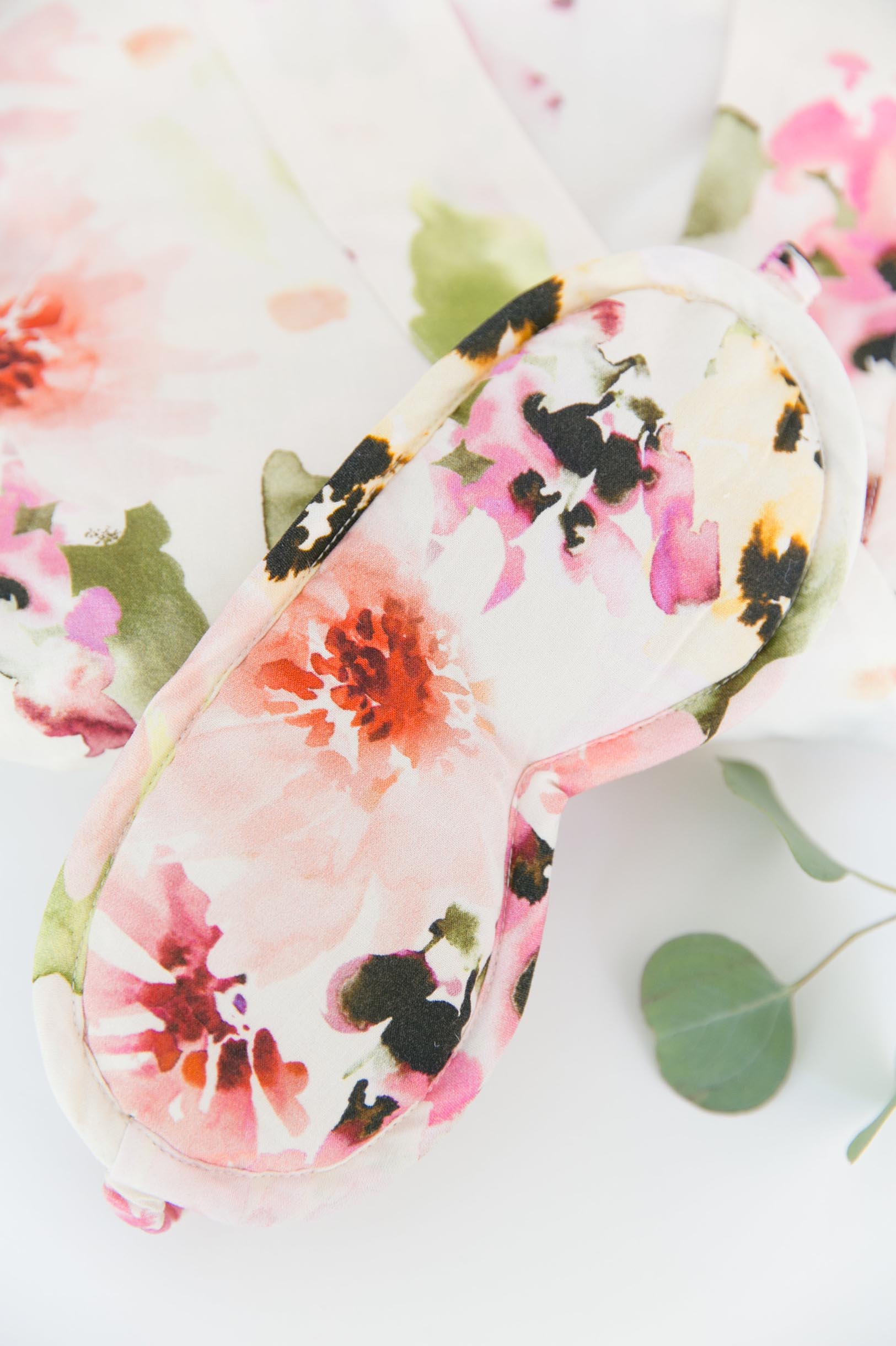 Floral Print Rayon Sleep Mask - Soft & Comfortable Eye Mask for Sleeping, Travel & Relaxation - Watercolor Dreams Design