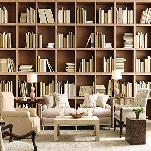 Modern Bookshelf Art Posters & Prints - Waterproof Durable Wall Mural for Office & Nursery Decor - 169.3x118.2 Inch Fresco Background Wallpaper - Perfect for Home, Office & Kids Room Decoration