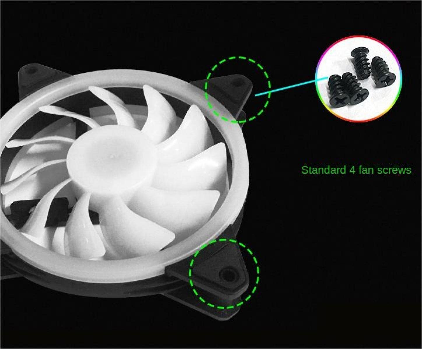 Weiara RGB Color Changing PC Case Fan - 120mm Quiet Cooling Fan with LED Lights for Desktop Computer, Gaming PC, DIY Build - Perfect for Cooling & Aesthetic PC Setup