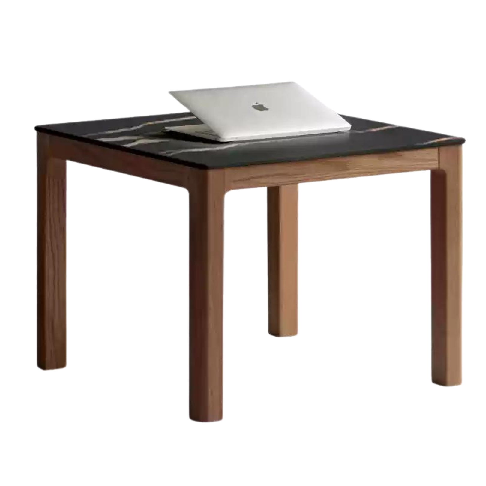 24x24x18.8 inch / 61.4x61.4x48cm / Rich black walnut color / Black walnut rock board Coffee table
