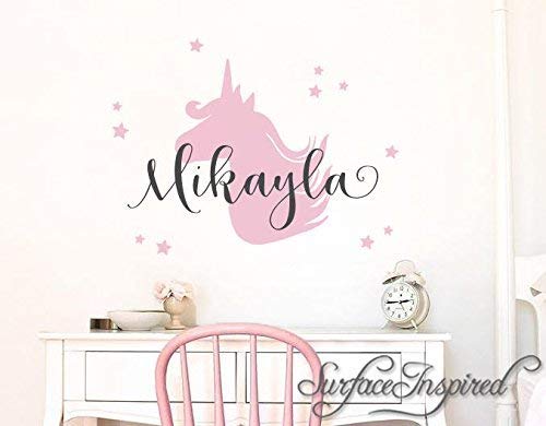 Personalized Unicorn Name Wall Sticker - Removable Nursery Wall Decal for Kids Room Decor - Perfect for Baby Shower Gifts & Children's Bedroom Decoration