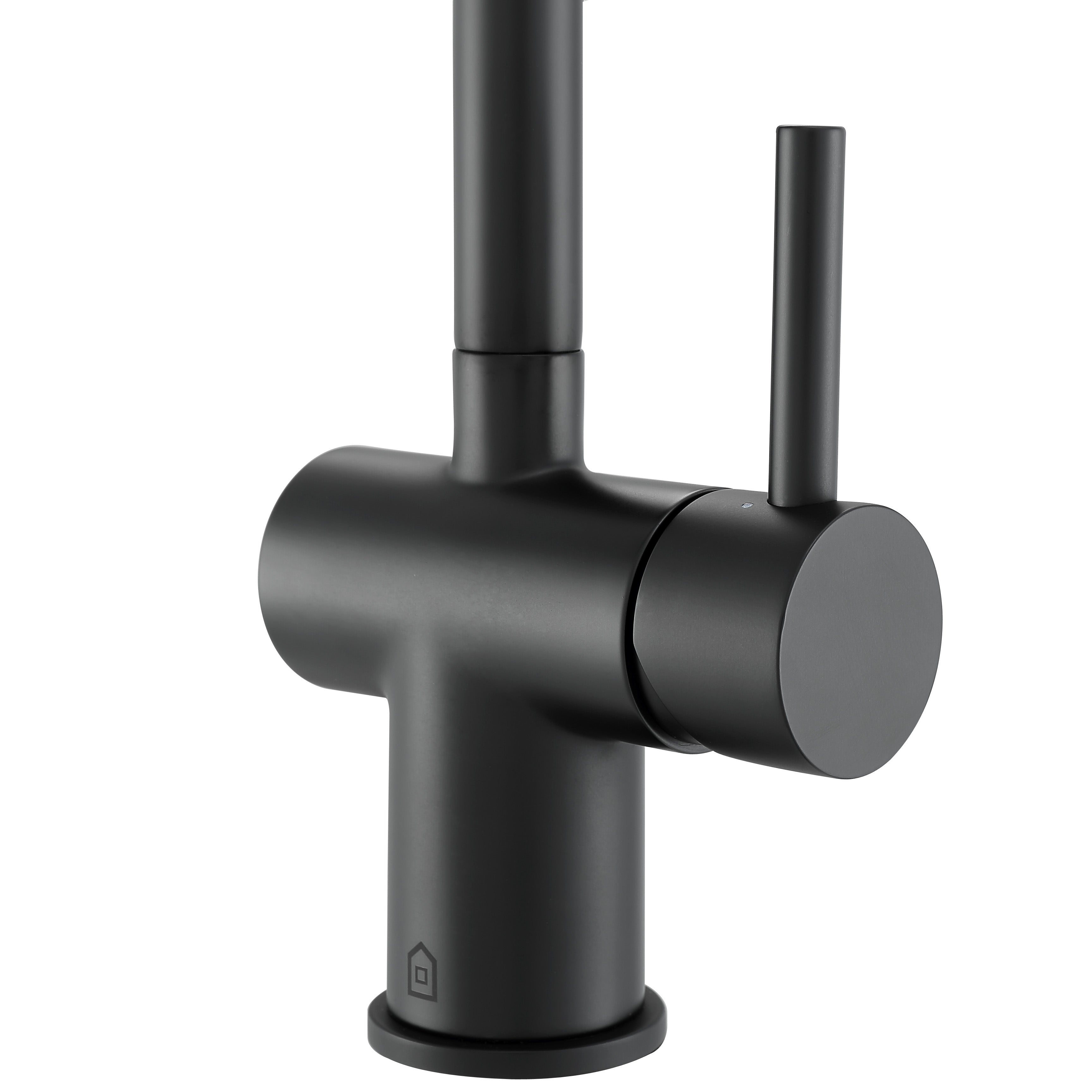 Ancona Aria Single Handle Matte Black Bathroom Faucet - Modern Waterfall Spout for Sink Vanity, Powder Room & Guest Bath Installation