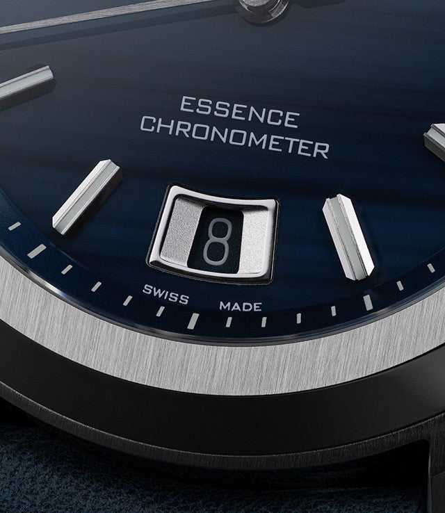Formex Essence ThirtyNine Chronometer Watch - Swiss Made Blue Agate Dial with Genuine Leather Strap for Men | Luxury Dress Watch for Business & Formal Occasions