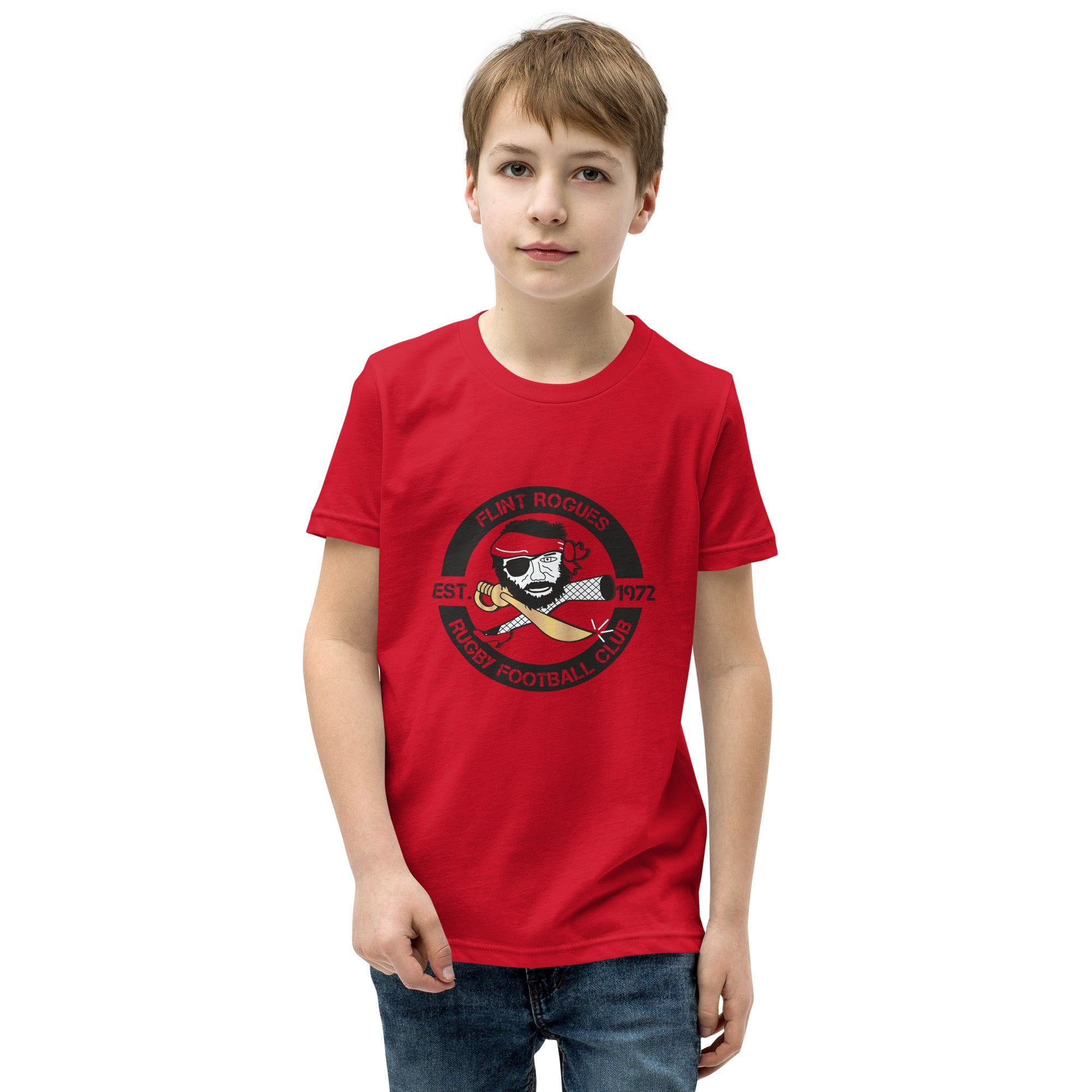 Flint Rogues RFC Youth Social Tee - Comfortable Cotton T-Shirt for Kids & Teens - Perfect for School, Sports & Casual Wear