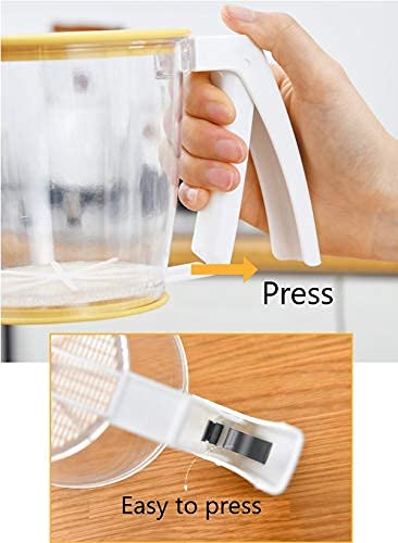 Stainless Steel Flour Sifter for Baking - Handheld Mesh Powder Sifter with Lid for Cakes, Pastry & Sugar | Ergonomic Hand Press Design Kitchen Tool | Perfect for Home Bakers & Professional Chefs