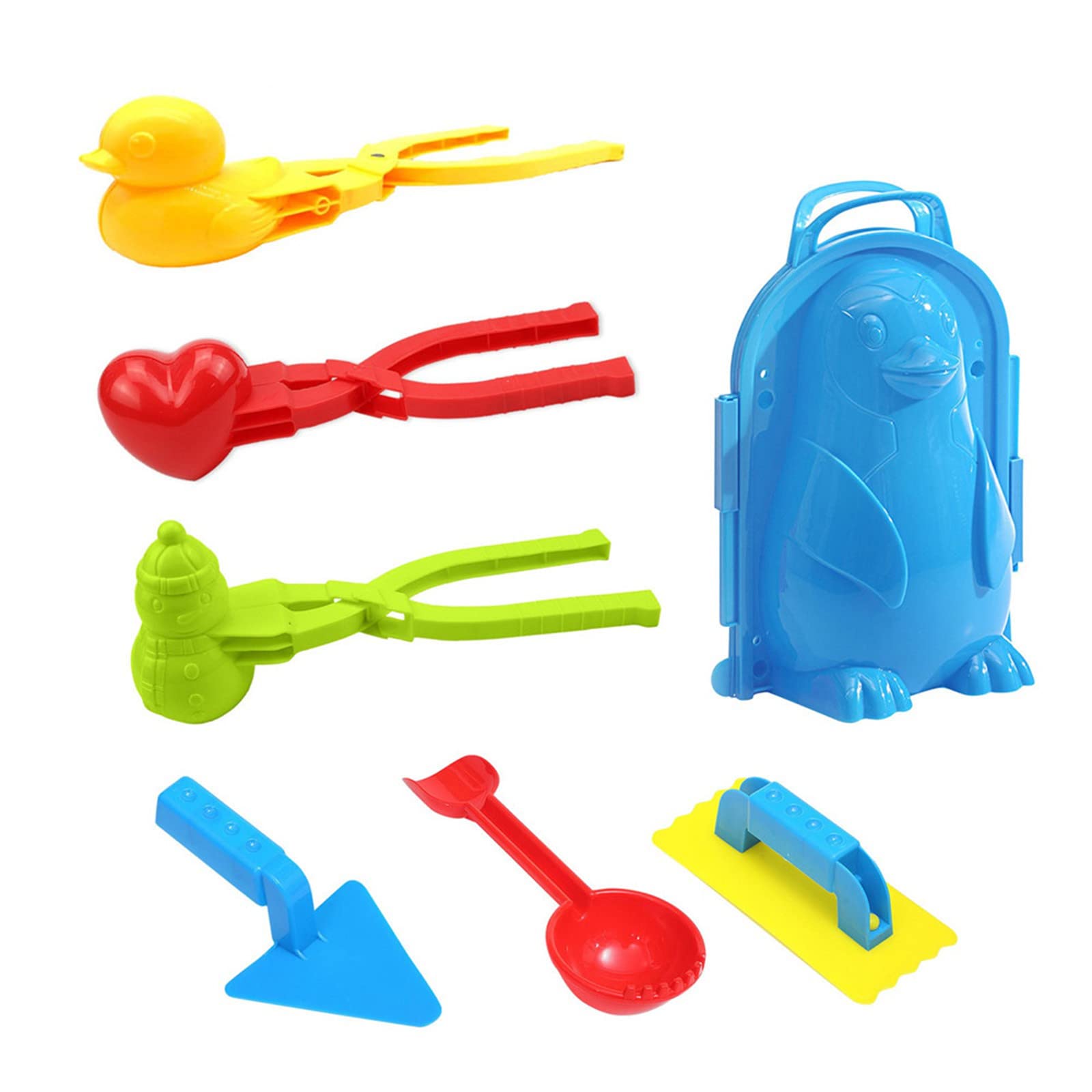 Snowball Maker Kit for Kids - 7-Piece Snowman Shaped Snow Sand Tool Set for Winter Outdoor Play | Perfect for Snowman Building & Winter Family Activities
