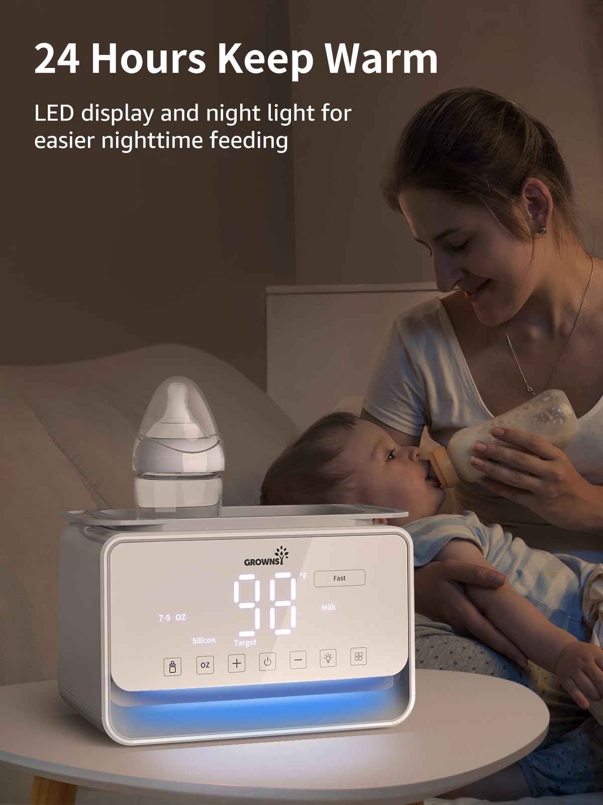 GROWSNY 12-in-1 Fast Baby Bottle Warmer with Steam & Water Bath Modes - Breast Milk Bottle Warmer, Formula Warmer, Food Heater, Egg Boiler & Sterilizer for Newborns - Perfect for Nursery, Travel & Home Use
