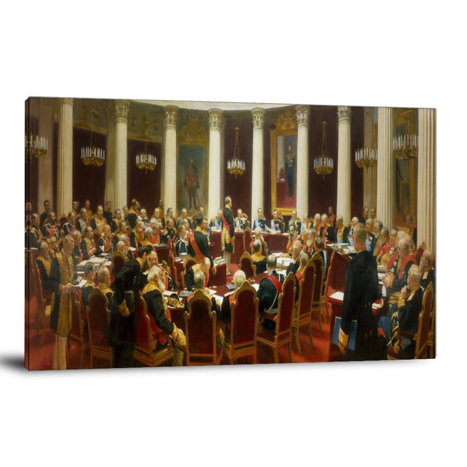 Ilya Repin's 25 Masterpieces - The State Council Meeting 1901 Canvas Wall Art | 16x24 Inch (40x60cm) | Living Room & Bedroom Decor | Perfect for Home, Office & Art Gallery Display