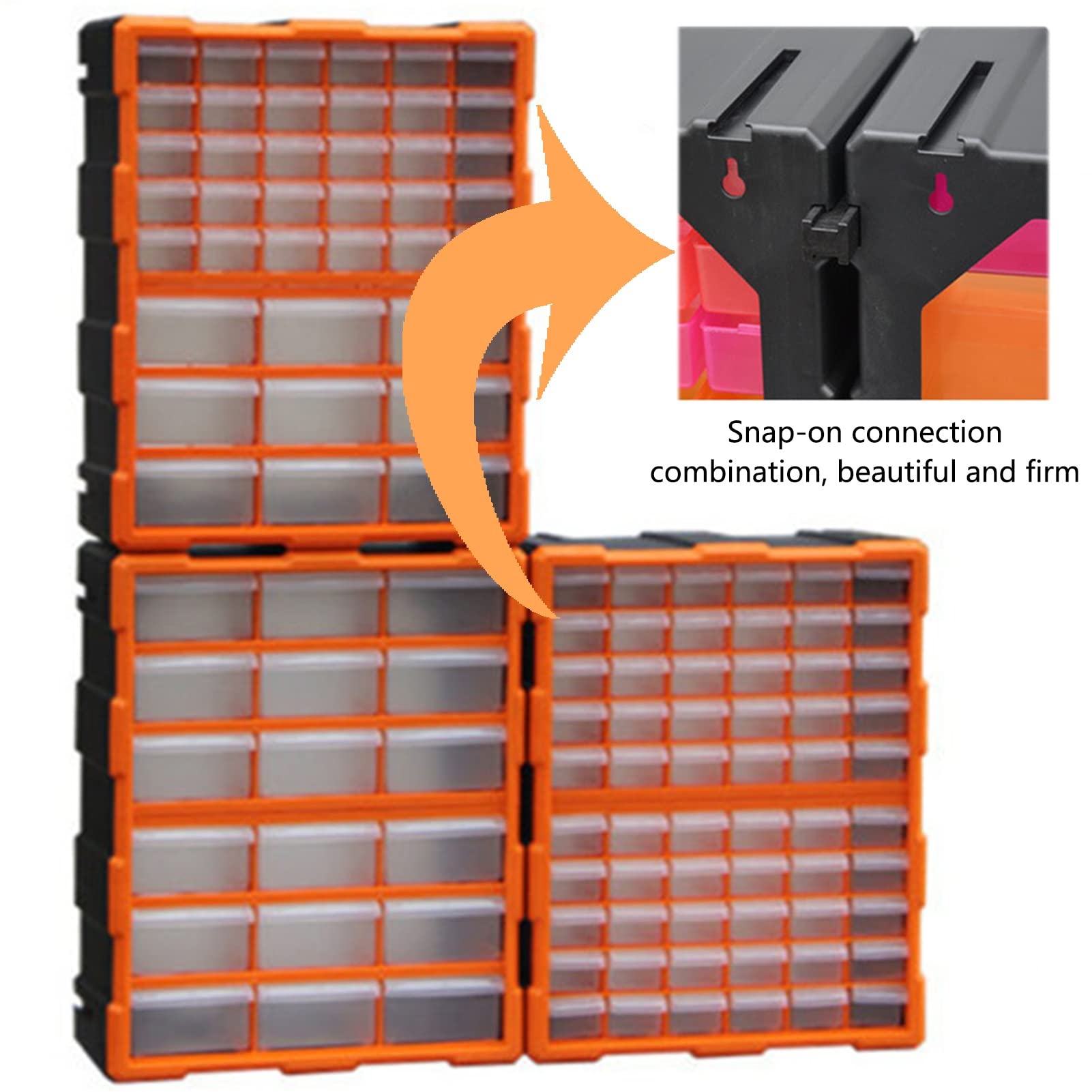 60-Drawer Plastic Storage Cabinet - Heavy Duty Tool Box Organizer for Hardware, Parts & Craft Supplies, Wall or Desktop Mountable DIY Storage Unit (385x160x475mm, Blue) - Perfect for Garage, Workshop & Home Office Organization