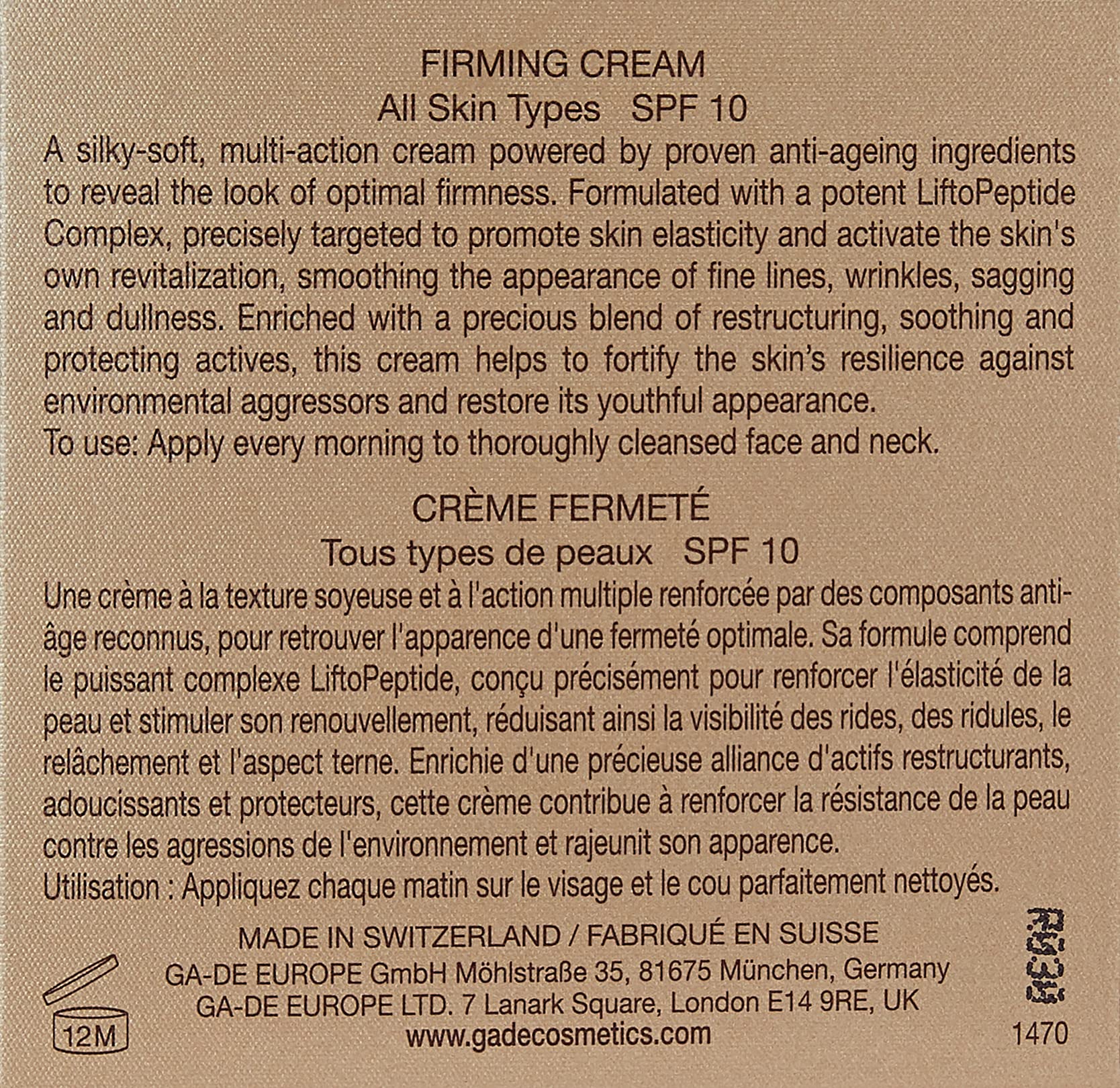 Ga-de Cosmetics Gold Premium Firming Day Cream 50ml - Anti-Aging & Hydrating Face Moisturizer for Women - Perfect for Daily Skincare Routine & Mature Skin Care