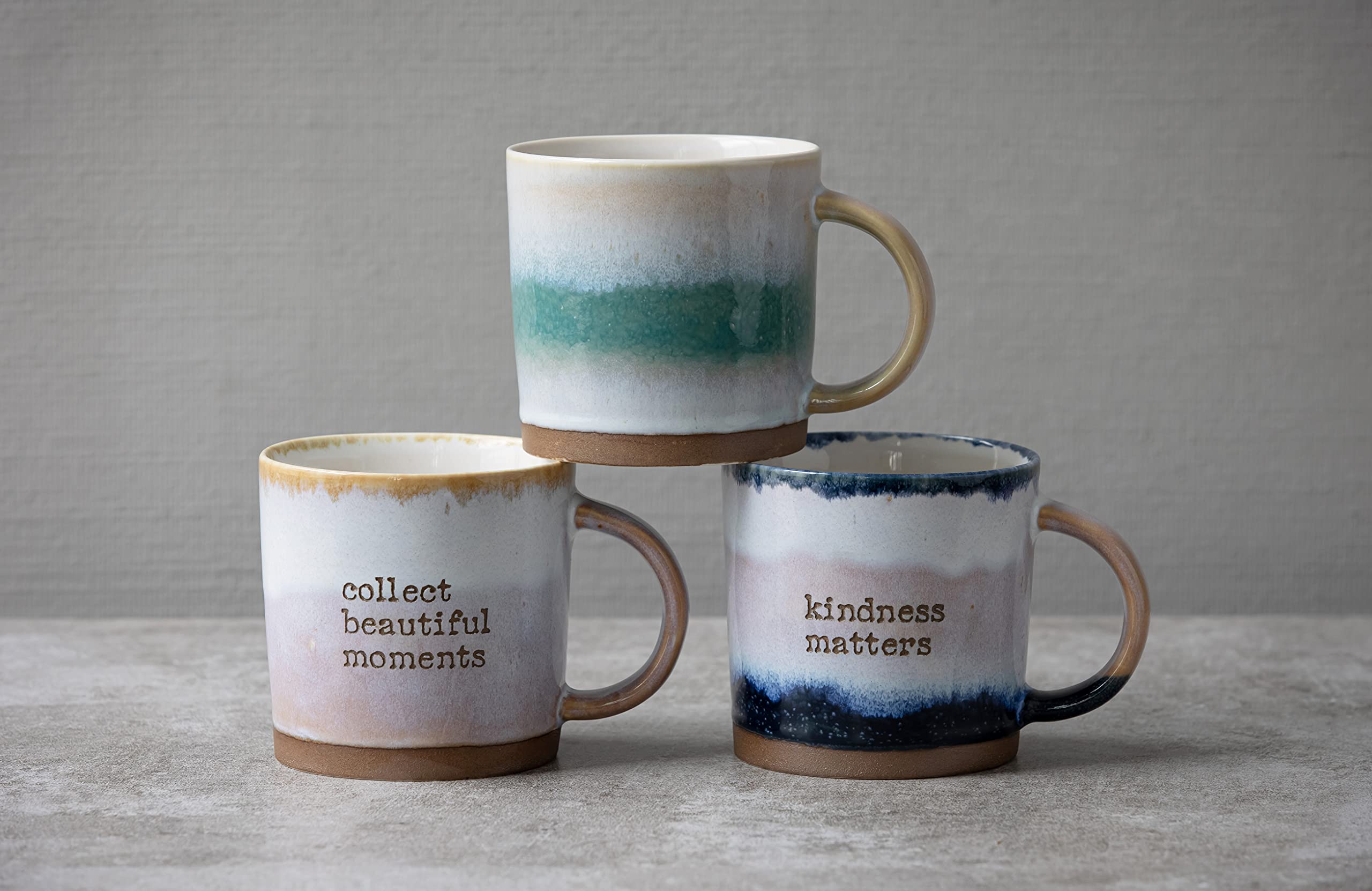 COLLECTIVE HOME - 18oz Reactive Glaze Ceramic Coffee Mug & Tea Cup | Dishwasher & Microwave Safe | Perfect for Office, Home & Gifts (Green)