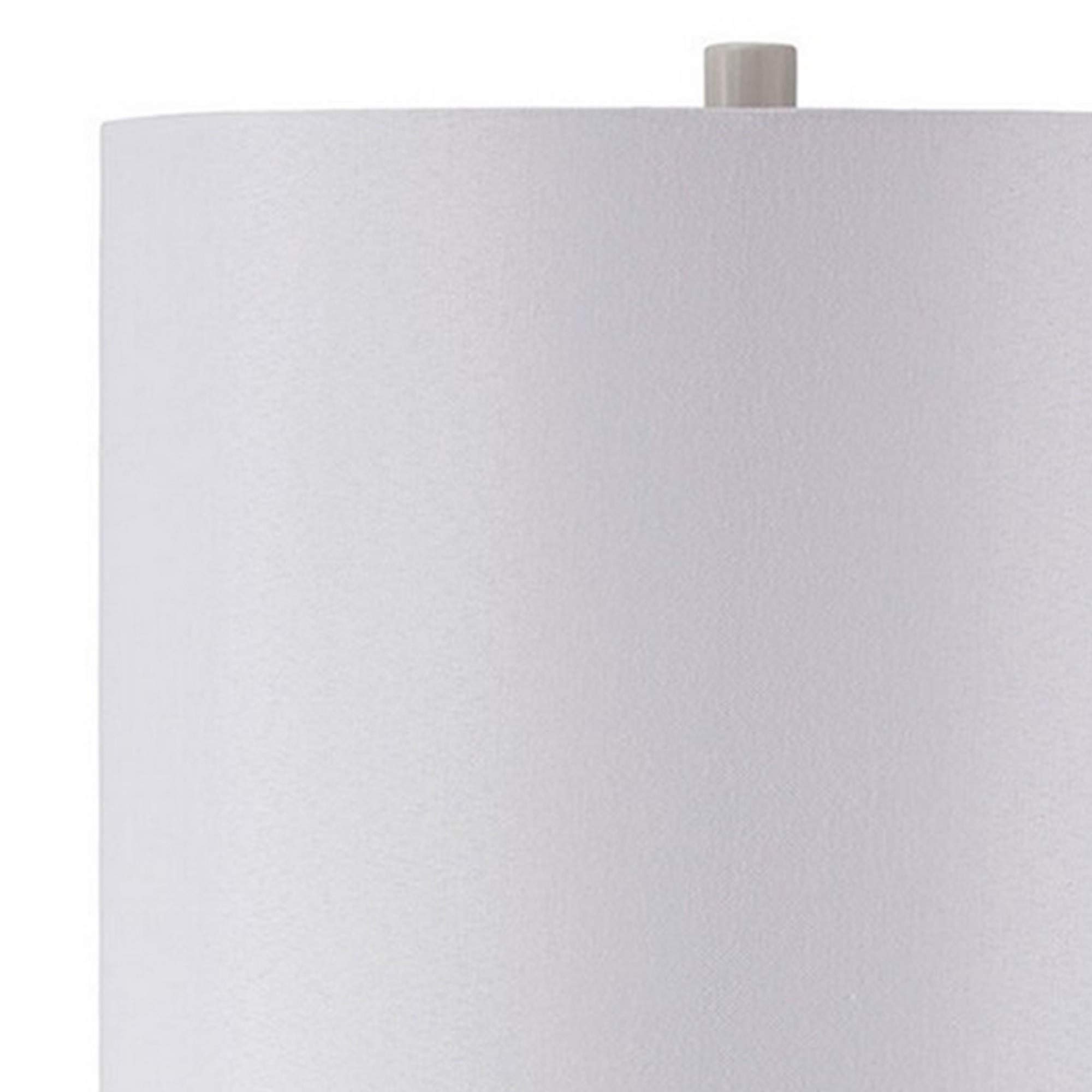 Benjara 2-Pack White Carved Ceramic Table Lamp with Drum Shade - Elegant Home & Office Lighting for Bedroom, Living Room, or Study Decor