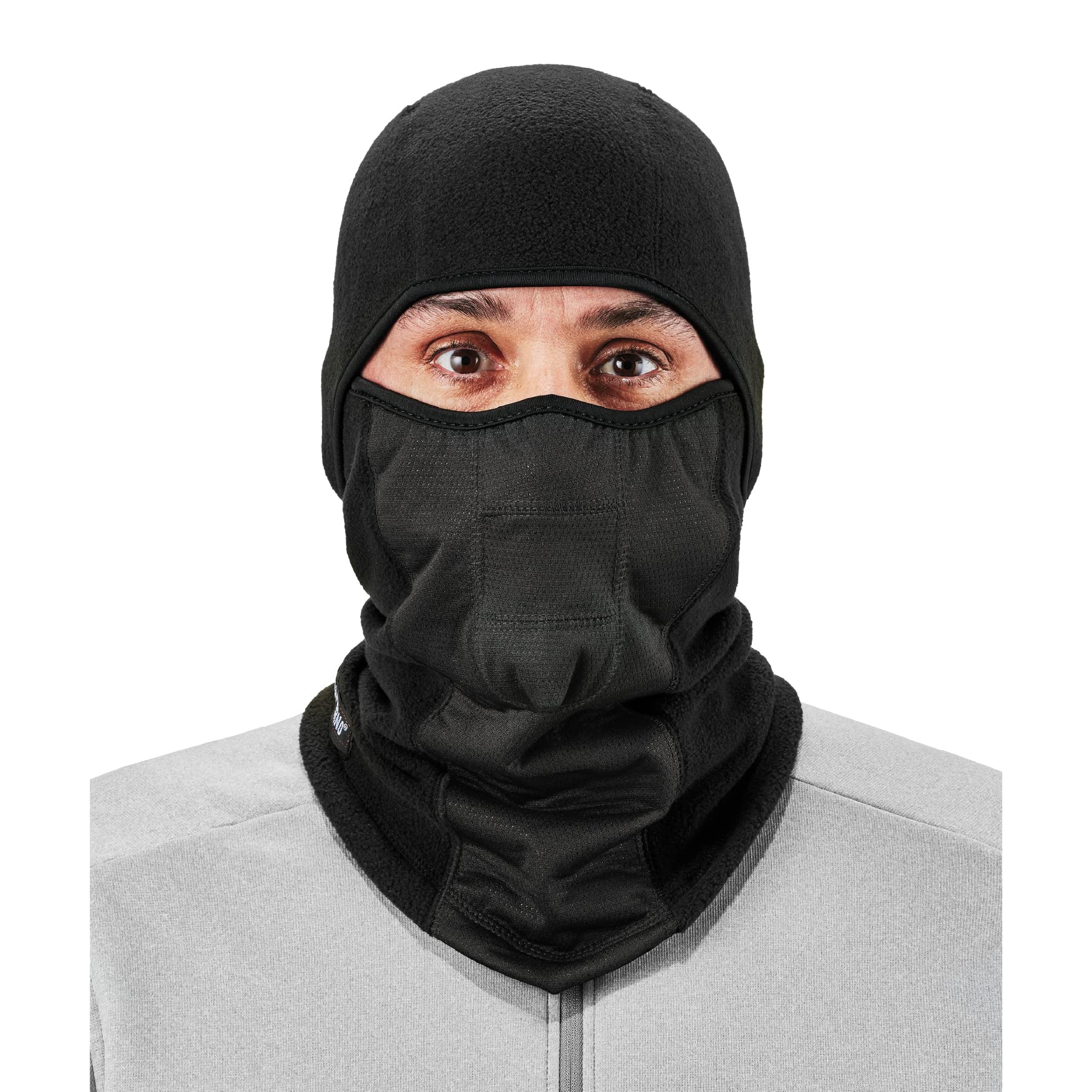 Ergodyne N-Ferno 6823 Balaclava Ski Mask - Windproof Face Cover with Hinged Design for Winter Sports & Outdoor Activities - Black