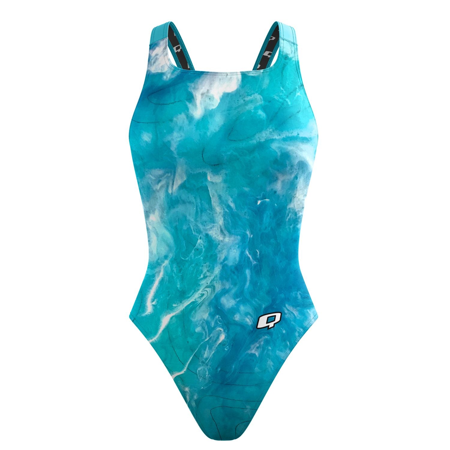 Ocean Topo Classic Strap Swimsuit - Women's High Waisted Bathing Suit for Beach & Pool - Perfect for Swimming, Surfing and Summer Vacations
