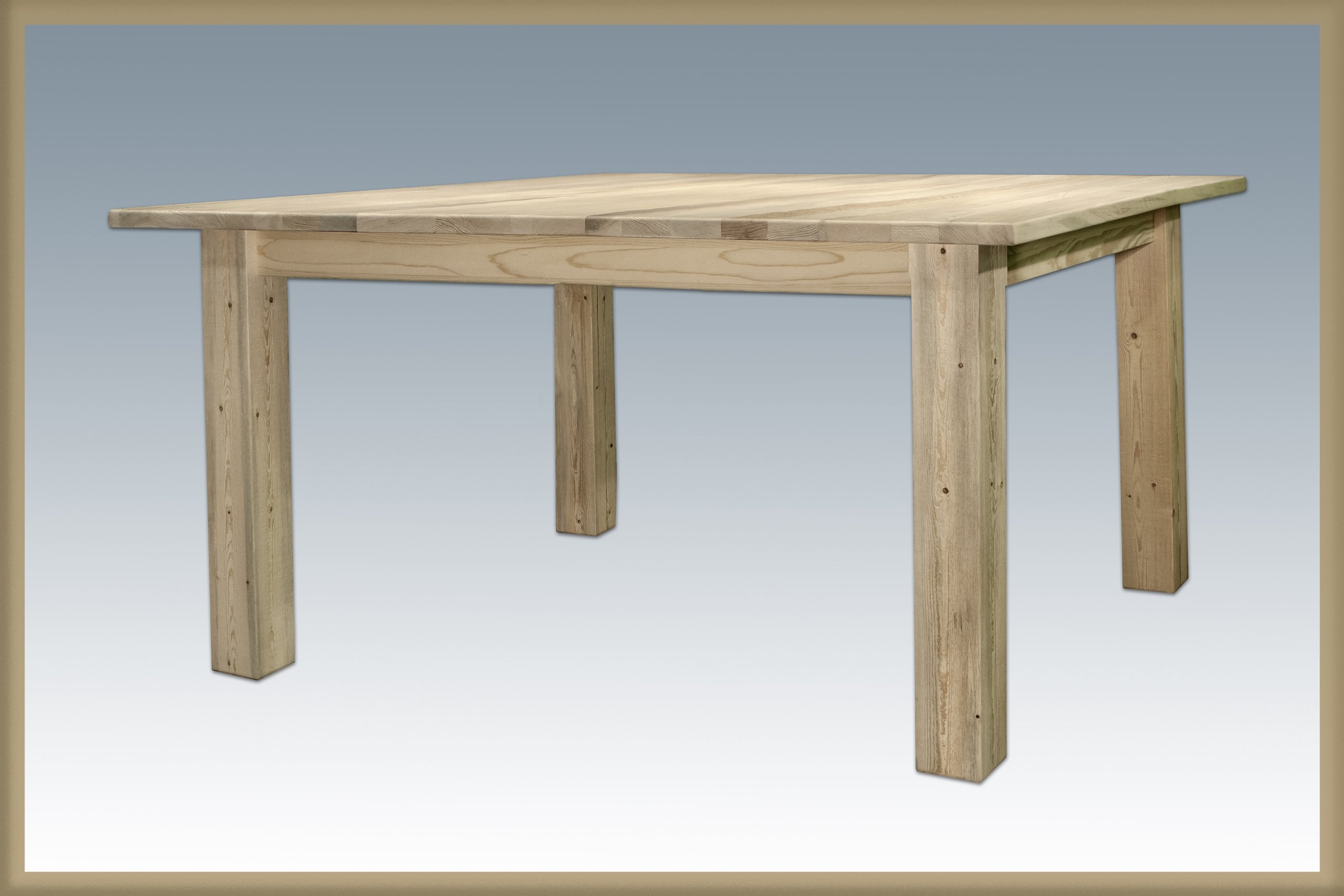 Montana Woodworks Solid Wood Dining Table - Handcrafted Farmhouse Style for Kitchen, Dining Room & Outdoor Entertaining