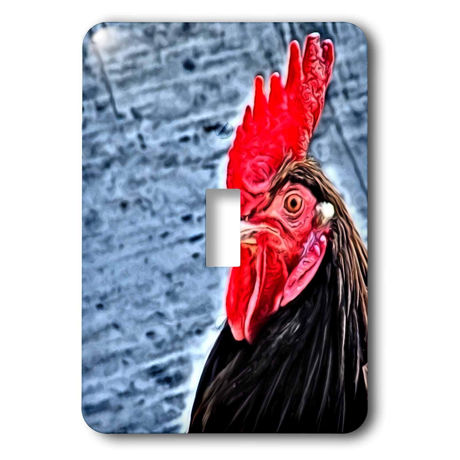 3D Printed Rooster Toggle Switch by Angel and Spot - Single Pole Switch for Home Decor, Kitchen, Bedroom & Office - Unique Farmhouse & Country Style Light Switch Cover