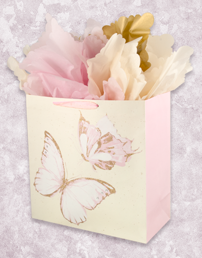 Premium Square Jumbo Gift Bags with Gossamer Wings - Elegant Party Favor Bags for Weddings, Baby Showers & Special Events