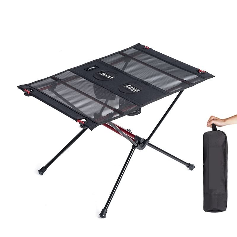 XinQt Ultralight Portable Collapsible Aluminum Alloy Camping Table - Compact Folding Desk for Outdoor Picnic, BBQ, Beach, Hiking & Backpacking (Black)