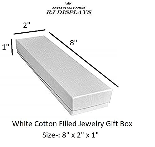 RJ Displays - 6 Pack White Cotton Jewelry Gift Boxes 8