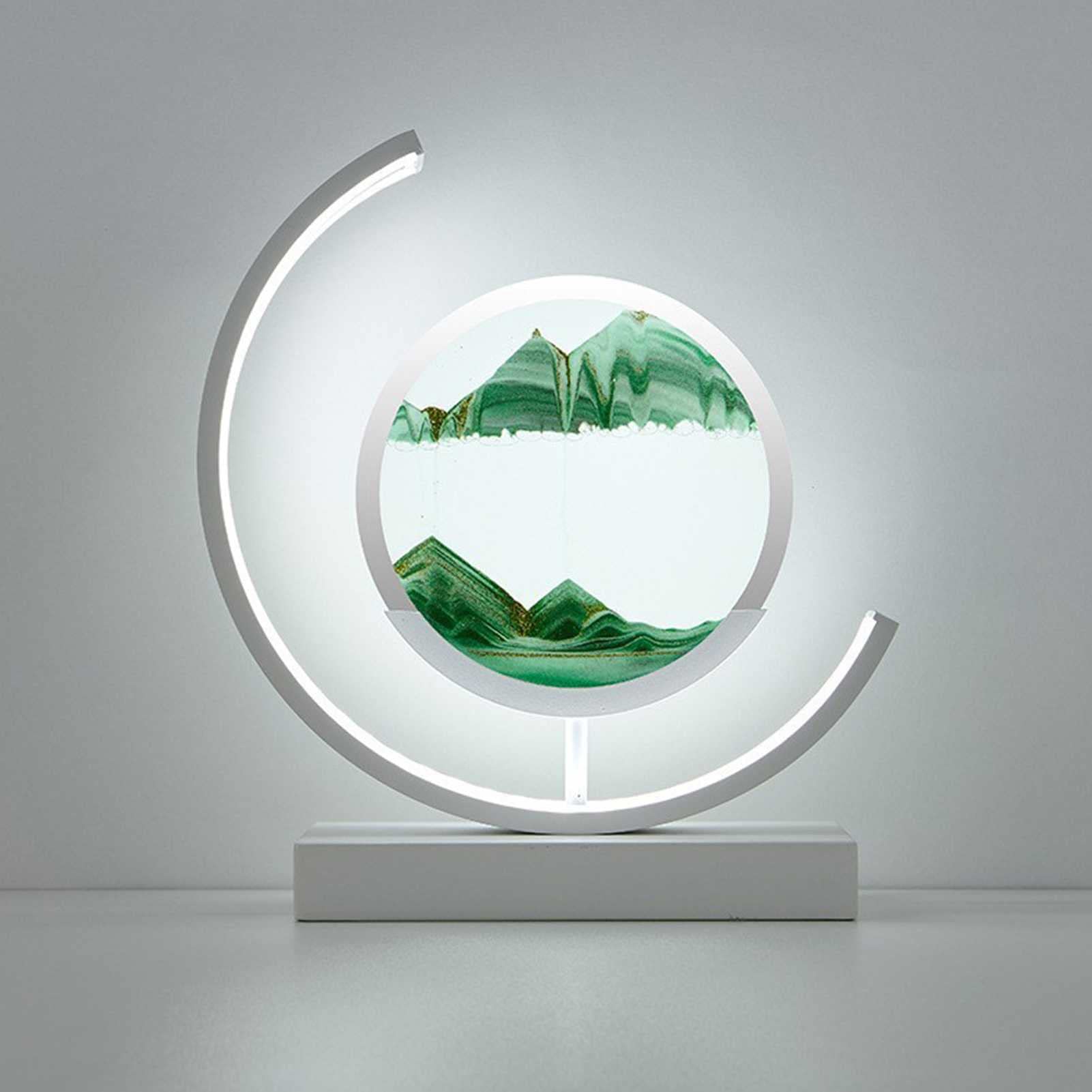3D Hourglass LED Sand Painting Table Lamp - Dynamic Quicksand Art Night Light with 3 Color Modes for Bedroom, Living Room, Office Decor | Relaxing Mood Lighting & Unique Home Decoration