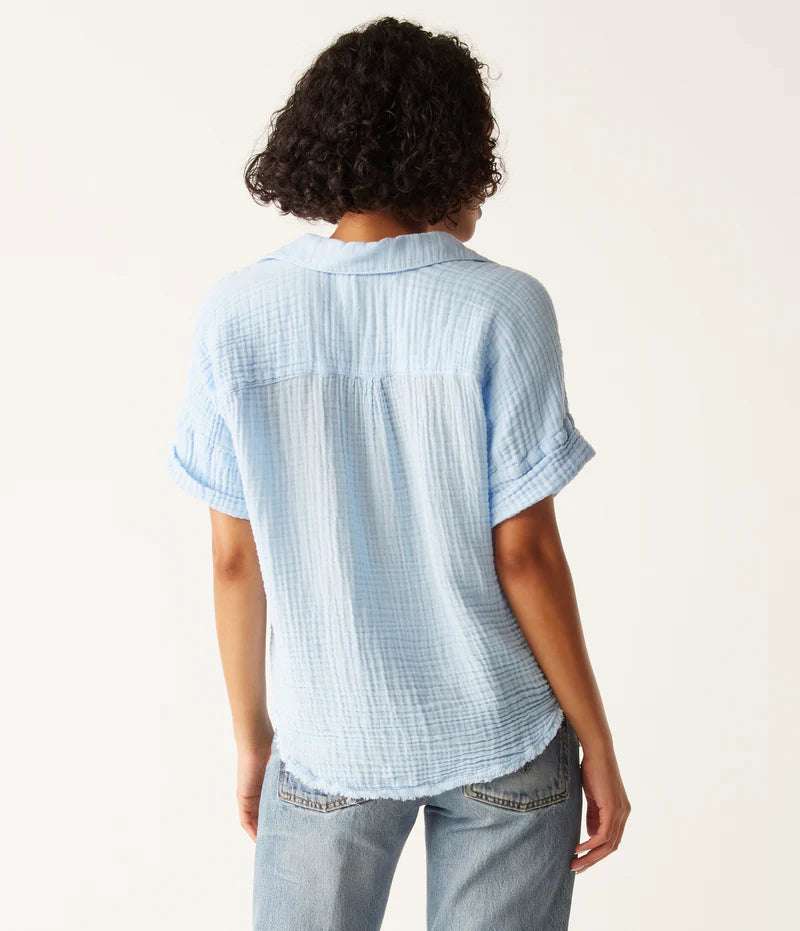Bailey Gauze Button Down Shirt for Women - Lightweight & Breathable Summer Top - Perfect for Beach, Vacation & Casual Outings