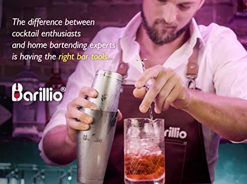 Barillio 20 Oz Crystal Cocktail Mixing Glass Set - Premium Seamless Mixing Pitcher with Weighted Bottom for Stirred Cocktails - Old Fashioned Bartender Kit - Perfect for Home Bars, Professional Mixology & Cocktail Parties