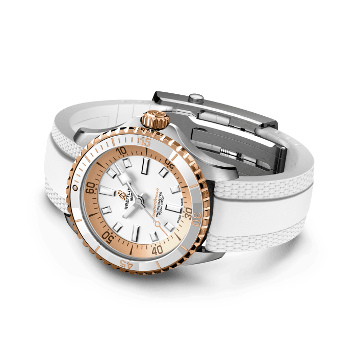 Breitling Superocean Super Diver 36mm Stainless Steel & 18K Red Gold Women's Luxury Dive Watch - Perfect for Water Sports, Diving & Everyday Elegance