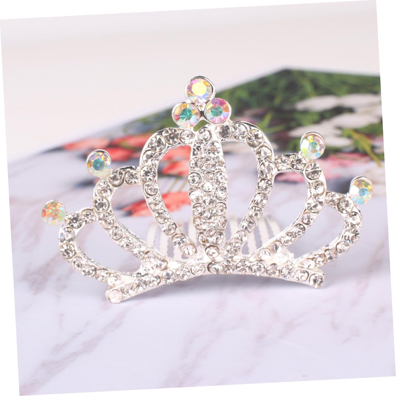 FOMIYES 3-Piece Pageant Crown Set - Flower Girl Tiara, Bridal Headband, Bachelorette Hair Accessories for Weddings, Birthday Parties & Special Events