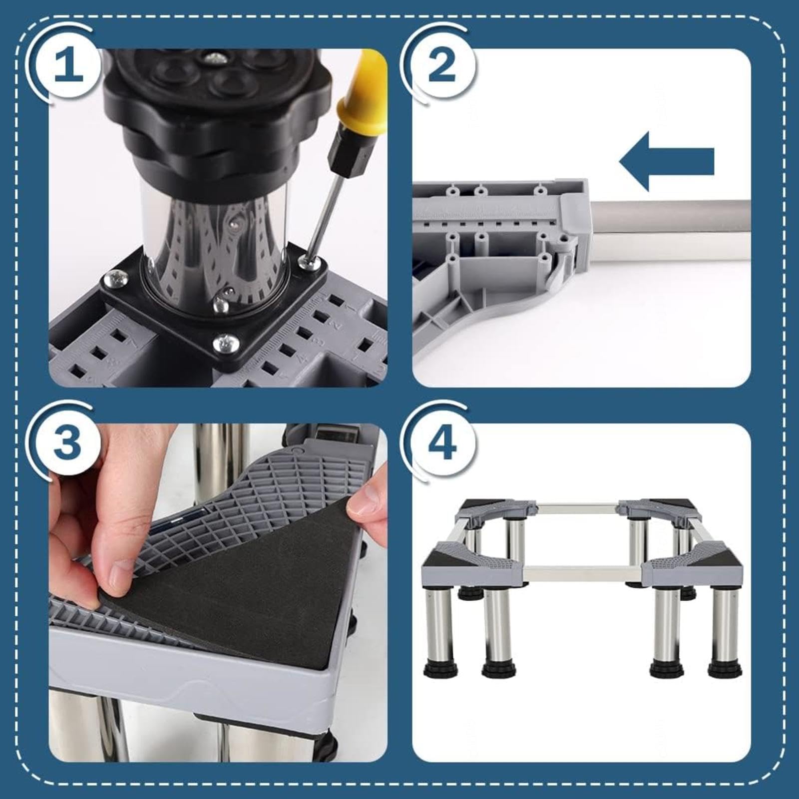Adjustable Universal Washing Machine Pedestal Stand - 28