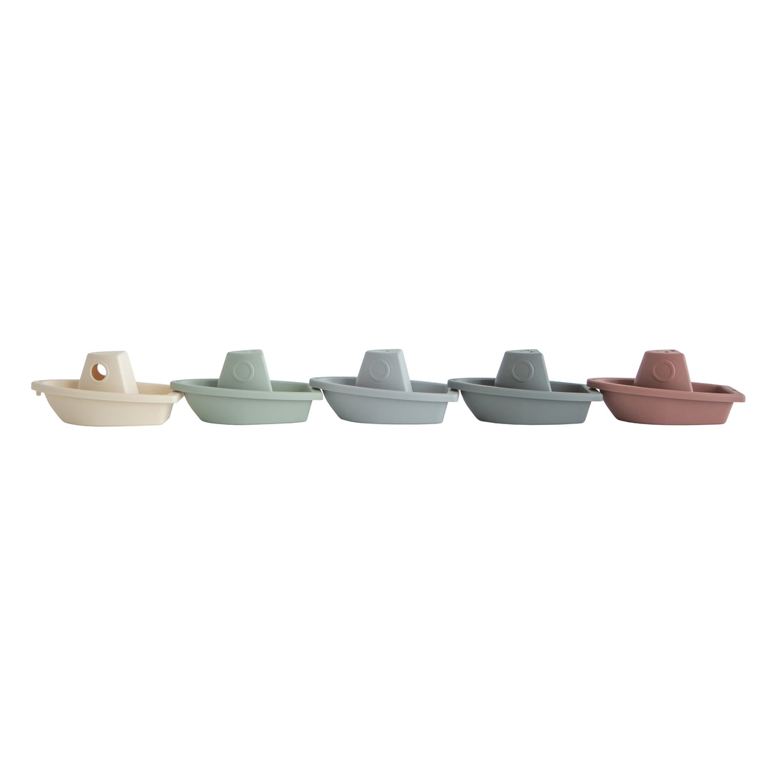 Mushie Stackable Bath Boats - Fun & Safe Bathtub Toys for Toddlers & Kids - Perfect for Sensory Play, Bath Time Learning & Water Play Activities