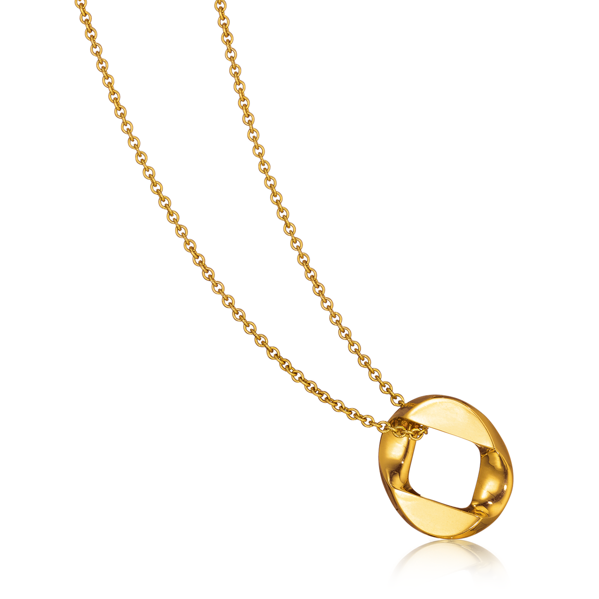 Elegant Curb Link Pendant Necklace for Women - 14K Gold Plated Chain with Cubic Zirconia Charm - Perfect for Date Night, Wedding & Everyday Jewelry
