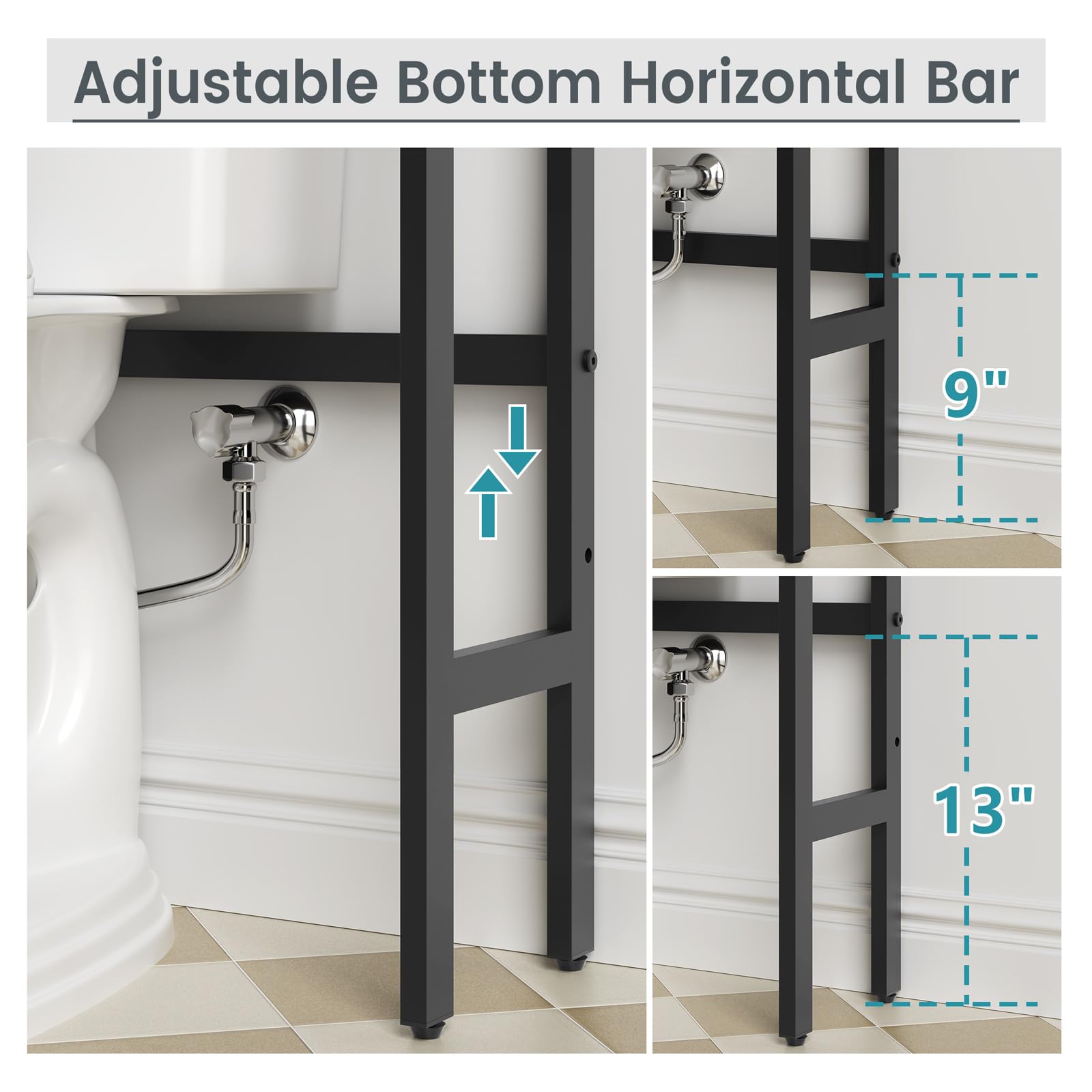Over The Toilet Storage Cabinet with Double Doors & Soft Hinges - Bathroom Organizer Shelf for Towels, Toiletries & Essentials - Space-Saving Cream White Design for Small Bathrooms & Apartments