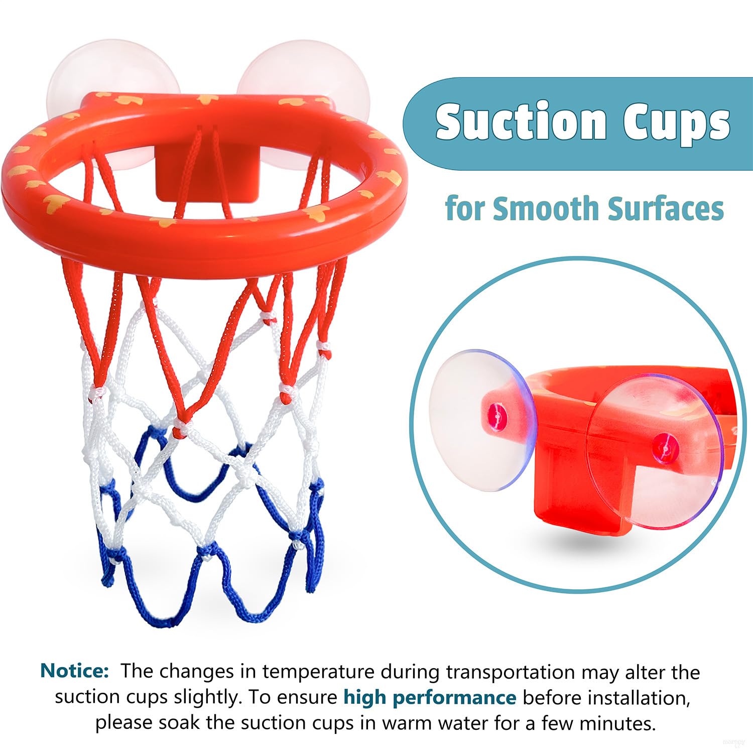 **Bathtub Basketball Hoop for Toddlers & Kids - 4 Soft Balls, Mold-Free & Strong Suction Cup - Fun Bath Shooting Game Toy for Boys & Girls - Perfect for Bathtime Play & Indoor Activity**