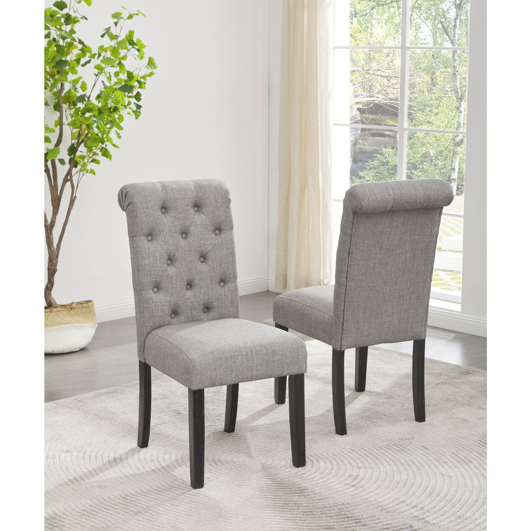 Broshound Side Chair - Dark Brown Wooden Dining Chair (D691-01) - Perfect for Kitchen, Dining Room, and Office Use
