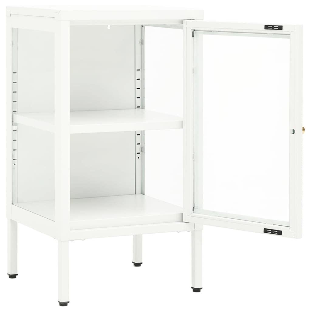 Industrial Style Metal and Glass Sideboard Console Table - 14.9