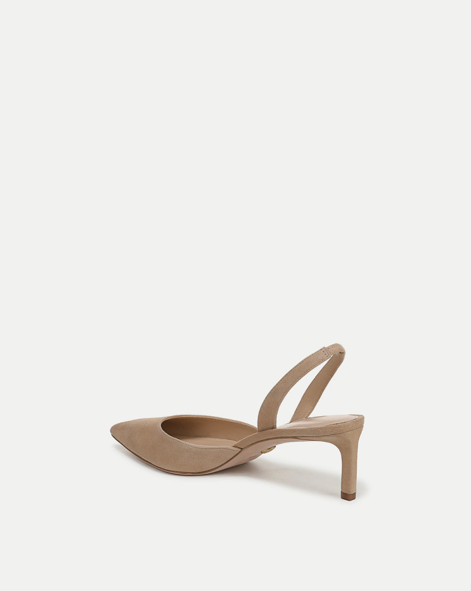 Caroline Suede Slingback Pump - Women's Comfortable Low Heel Dress Shoes for Work & Party | Perfect for Office, Wedding, and Special Occasions