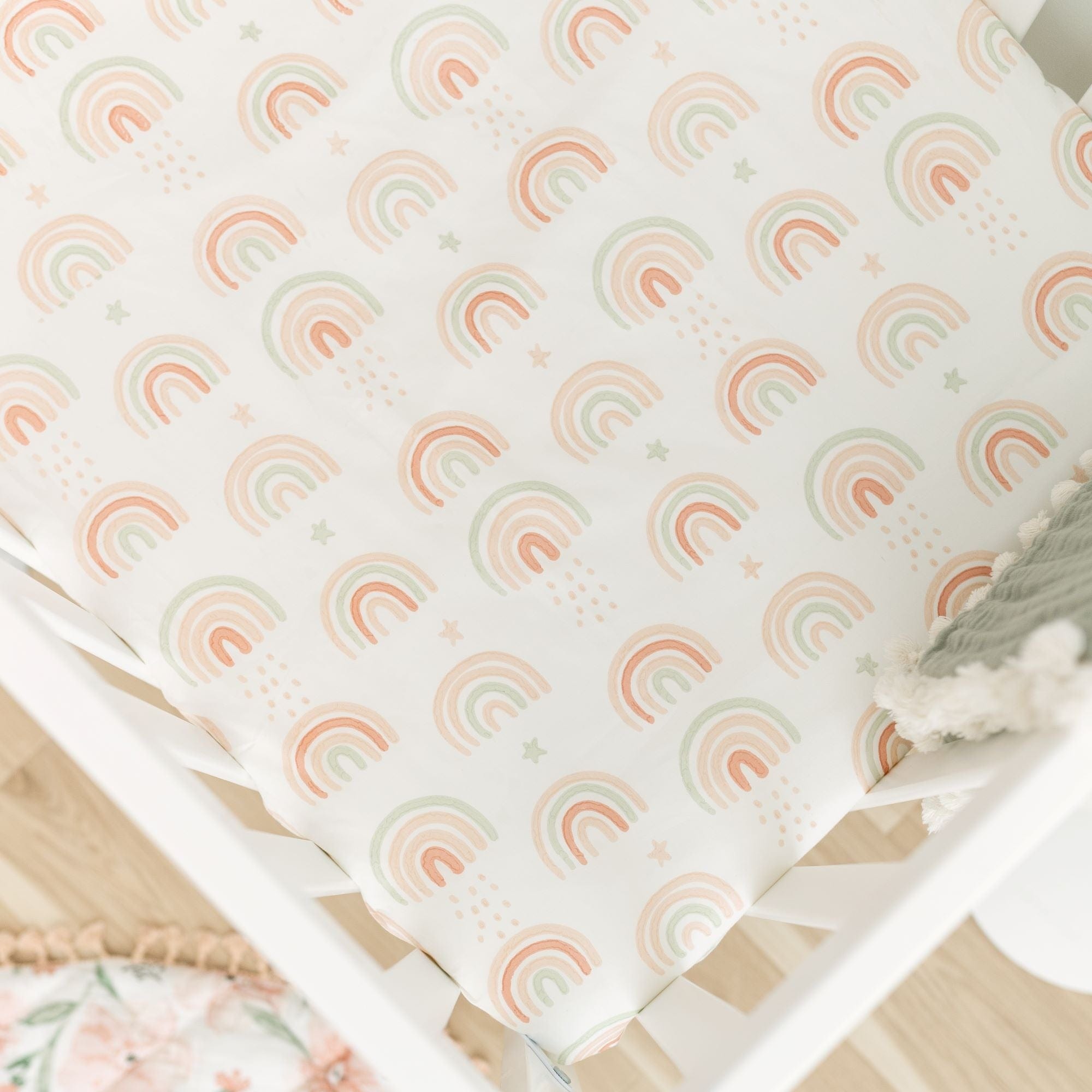 Organic Cotton Crane Baby Parker Fitted Crib Sheet - Soft Hypoallergenic Nursery Bedding for Boys & Girls - Perfect for Nursery, Daycare & Travel Cribs