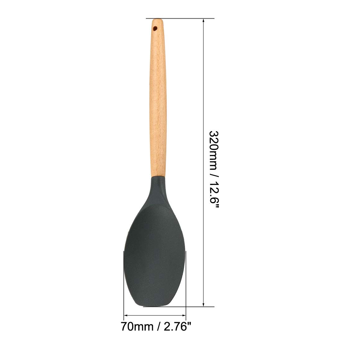Premium Silicone Spoonula Kitchen Utensil with Wooden Handle - Heat-Resistant Cooking Tool for Nonstick Cookware, Baking & Mixing - Perfect for Sauteing, Stirring & Serving Food